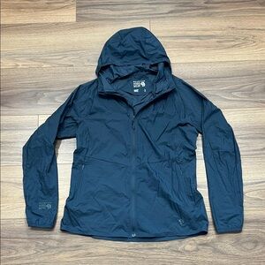 Mountain Hardwear Womens Kor Preshell Hooded Jacket Windbreaker in Blue - Large